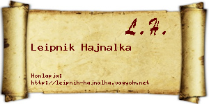 Leipnik Hajnalka névjegykártya